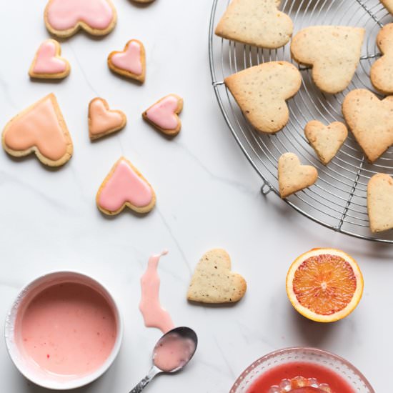 Heart-shaped citrus cookies