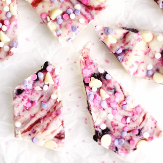 Greek yogurt unicorn bark