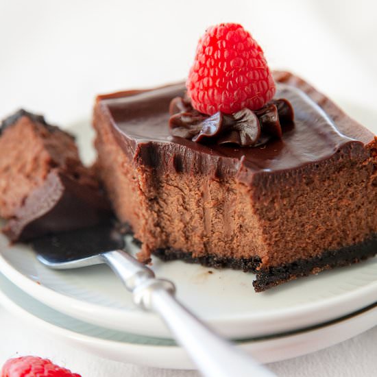 Chocolate Raspberry Cheesecake Bars