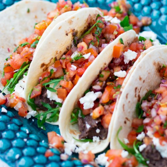 Vegetarian Tacos with Black Beans