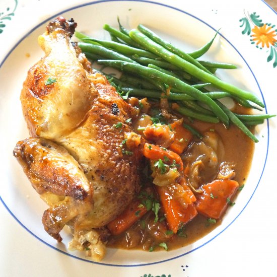 Poussin en Cocotte with Vegetables