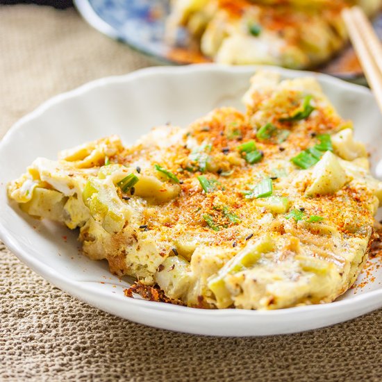 Chinese bitter melon egg frittata