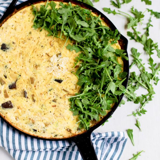 Caramelized Onion Eggplant Frittata