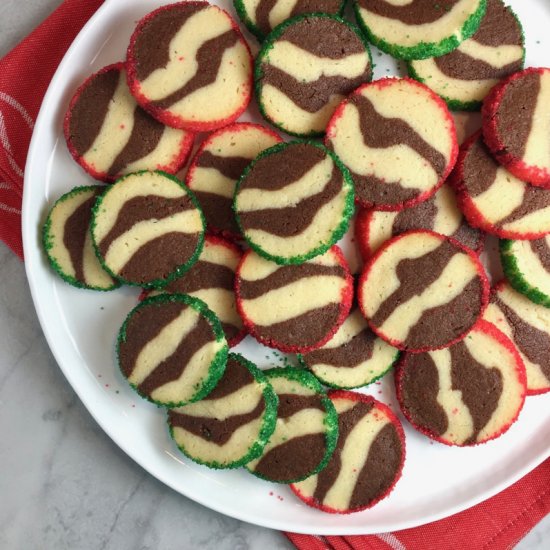 Zebra-Striped Shortbread Cookies