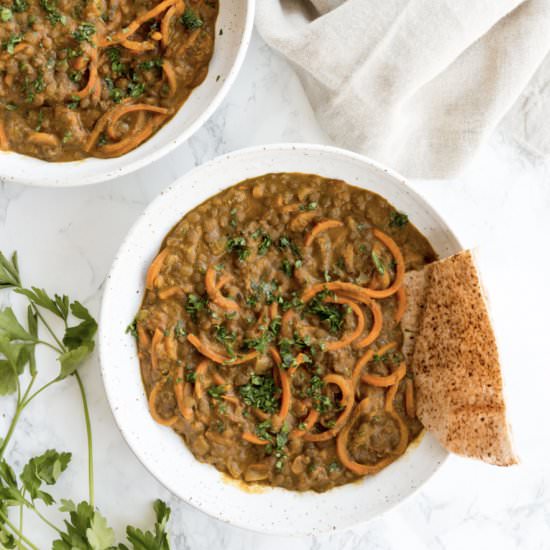 Curried Lentils with Carrots