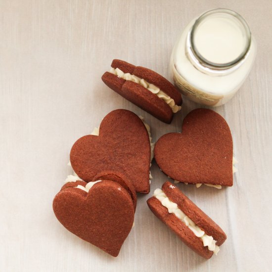 Red Velvet Cookie Sandwiches