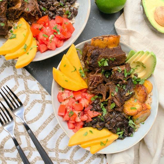 Carne asada short rib bowls