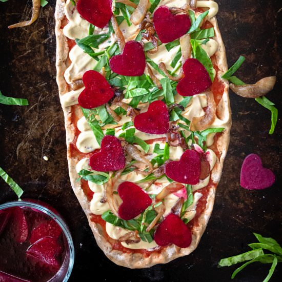 Beet Pepperoni Pizza