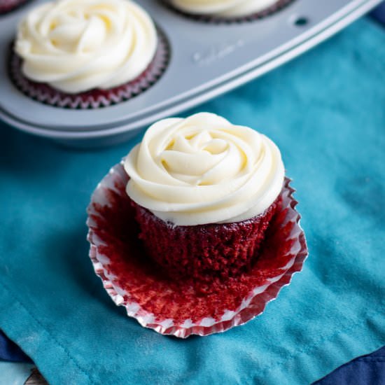 Beet Red Velvet Cupcakes