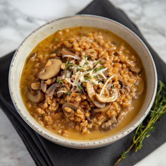 Instant Pot Mushroom Farro Risotto