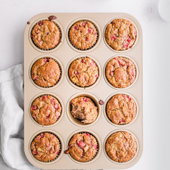 Strawberry Banana Chickpea Muffins