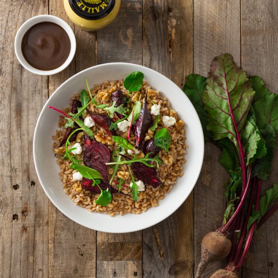 Farro with Beets and Goat Cheese