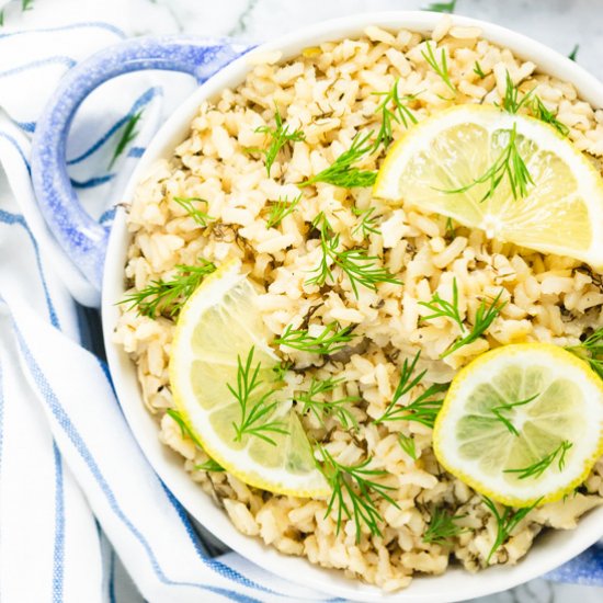 Easy Greek Rice with Lemon and Dill