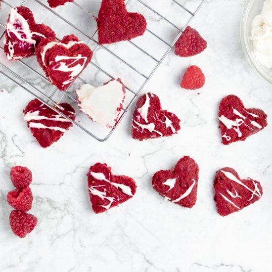 Keto Raspberry Cake Hearts