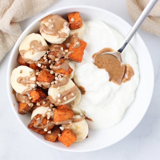 Cinnamon Sweet Potato Yogurt Bowl