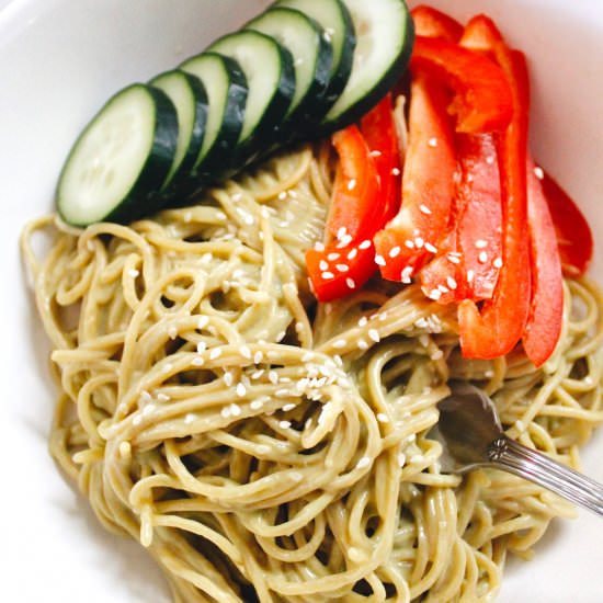 Soba Salad with Almond Butter Sauce