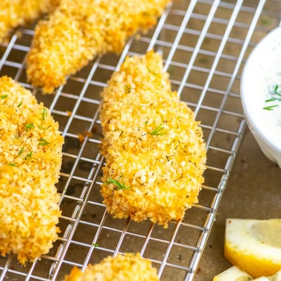 Crispy Flaky Homemade Fish Sticks