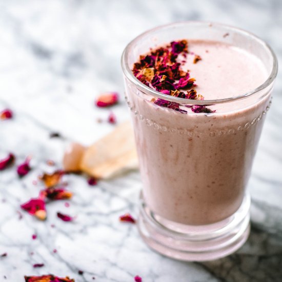 Strawberry Rose Adaptogen Smoothie