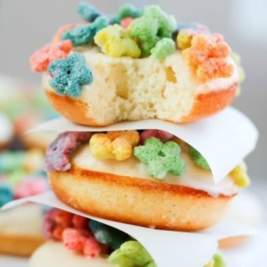 Glazed Cereal Baked Cake Donuts