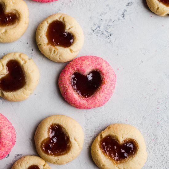 Double Thumbprint Heart Cookies