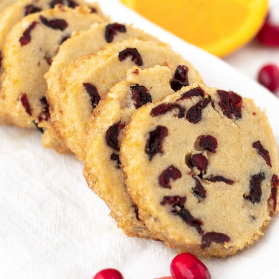 Cranberry Orange Shortbread Cookies