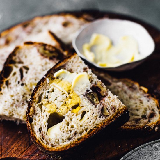 Honey Walnut Sourdough Bread