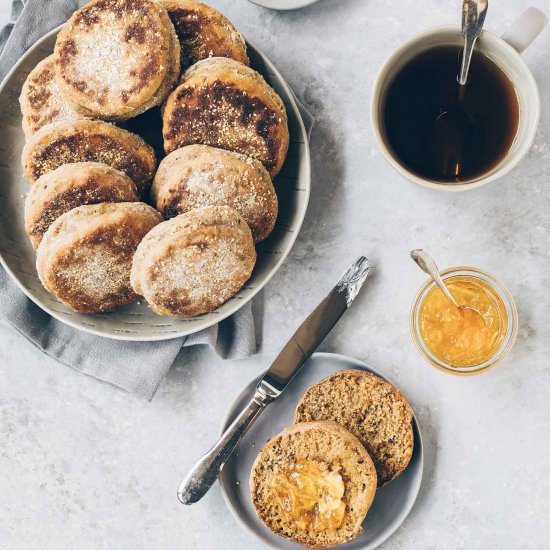 Sourdough Rye English Muffins