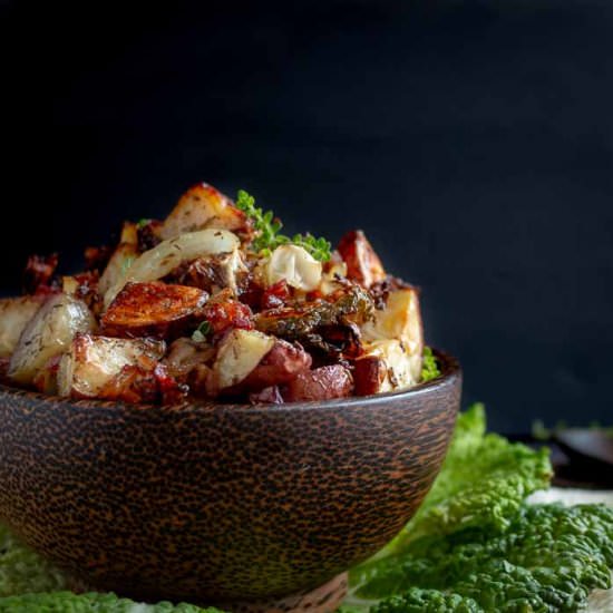 Crispy Red Potatoes and Cabbage