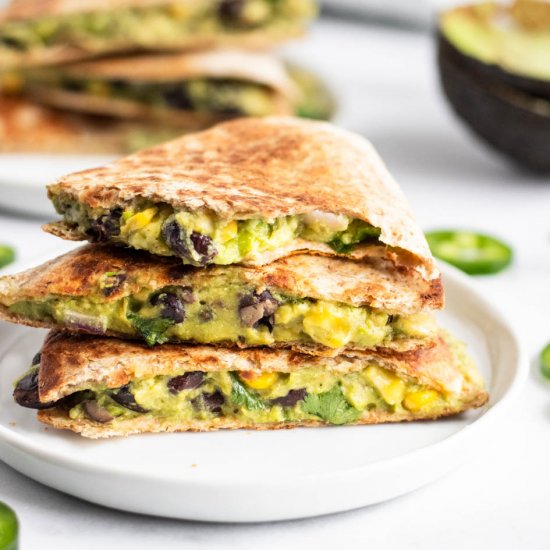 Mashed Avocado Quesadillas