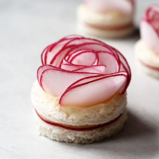 Radish Rose Tea Sandwiches