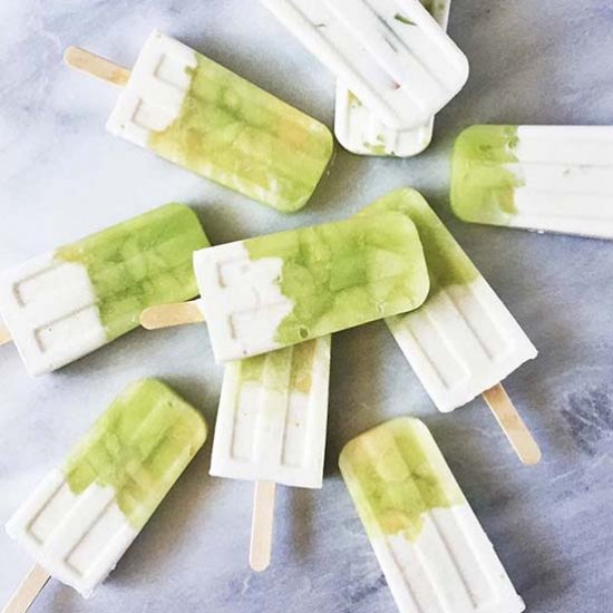 Honeydew Vanilla Yogurt Popsicles