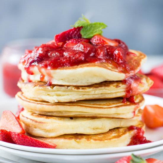 RICOTTA PANCAKES WITH STRAWBERRIES