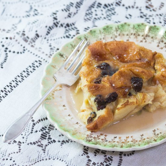 Irish Bread Pudding & Whiskey Sauce