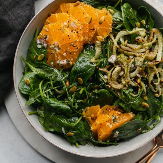 Spinach Arugula Salad with Citrus