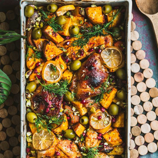 Harissa Chicken with Sweet Potatoes