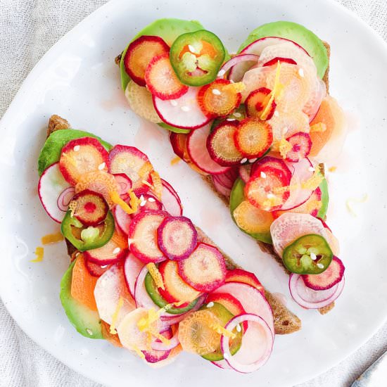 Marinated Veggies and Avocado Toast