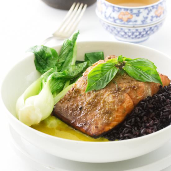 Salmon with Thai yellow curry