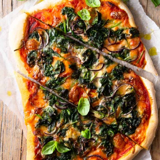 Spinach Pizza with Gorgonzola