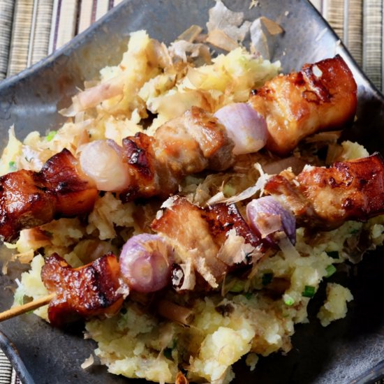 Pork belly skewers