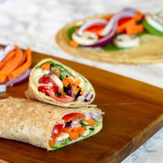 Made-In-Minutes Veggie Hummus Wrap