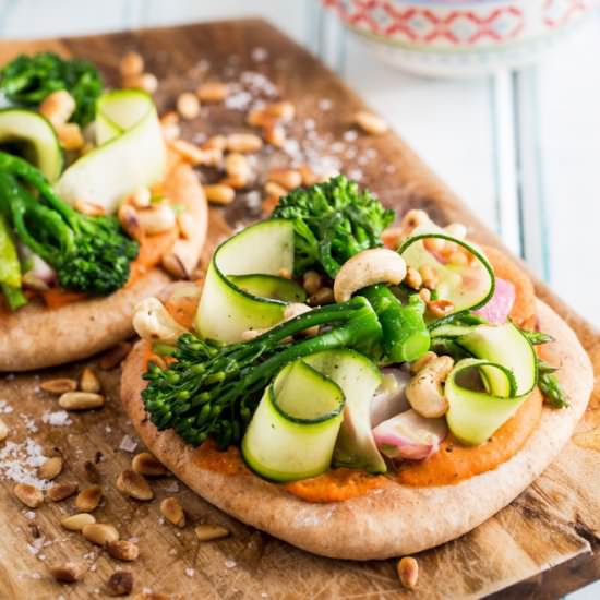 Spring Veggies Flatbread Pizza