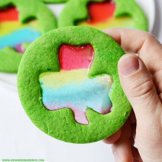 Stained Glass Shamrock Cookies