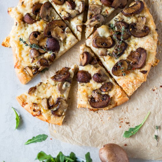 marinated mushroom & fontina pizza