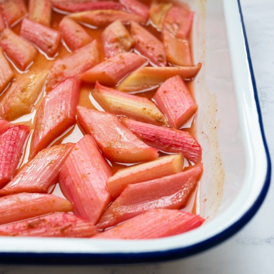 Roasted Rhubarb with Honey & Ginger