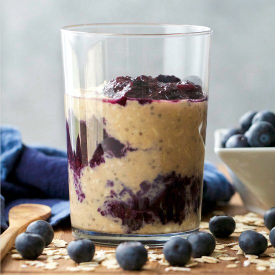 PB Blueberry Protein Overnight Oats