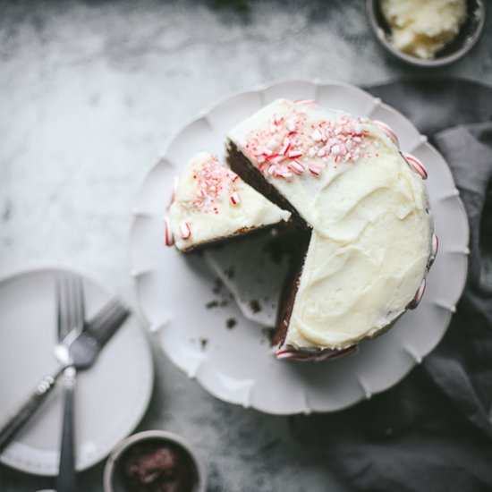 chocolate peppermint layer cake