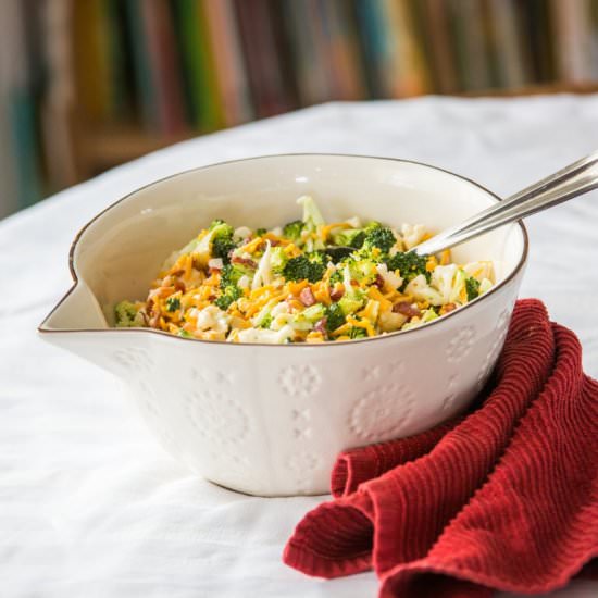 Broccoli and Cauliflower Salad