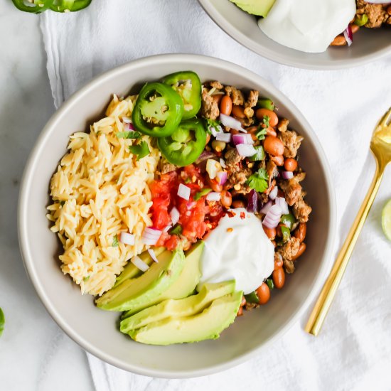 Loaded Turkey Taco Bowls