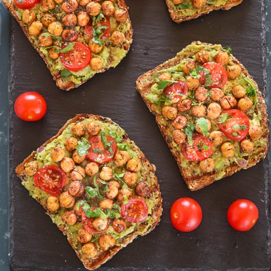 Avocado Toast With Roasted Chickpea