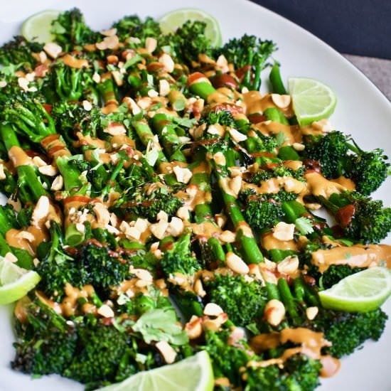 Broccolini with Spicy Peanut Sauce